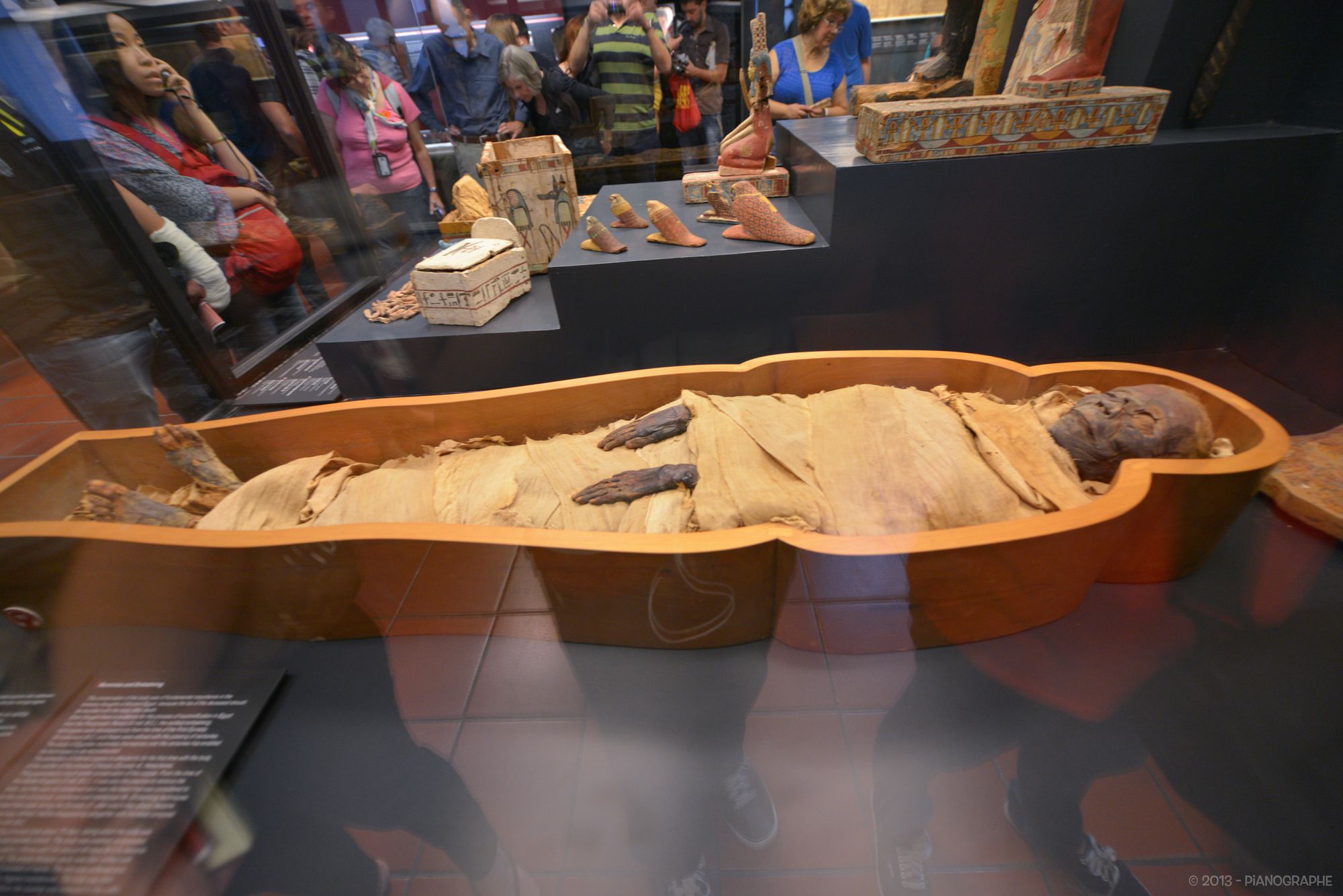 Momie dans son sarcophage ouvert